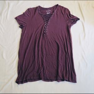 American Eagle Lace Up Tshirt